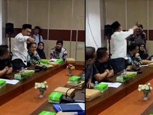 Video: Kericuhan di Rapat DPRD Samarinda, Anggota Dewan Lempar Kotak Makan