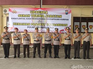 Kapolres Probolinggo Pimpin Sertijab dan Kenaikan Pangkat Pengabdian