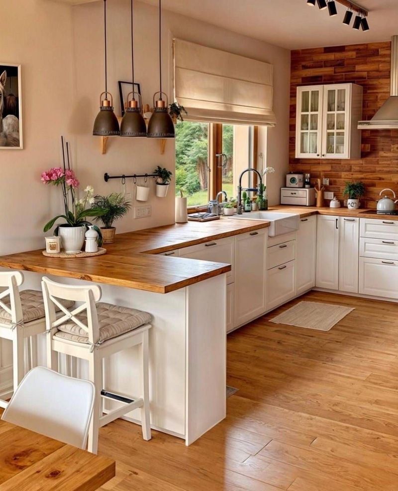 Warna cat dapur yang cerah.