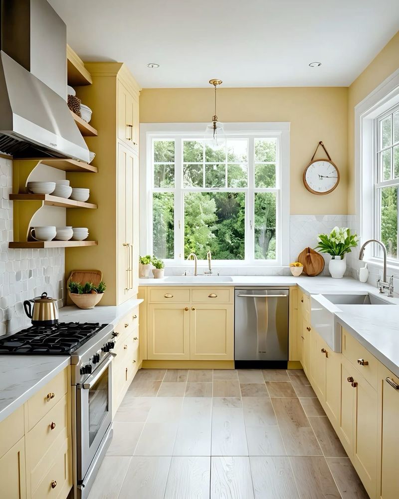 Warna cat dapur yang cerah.