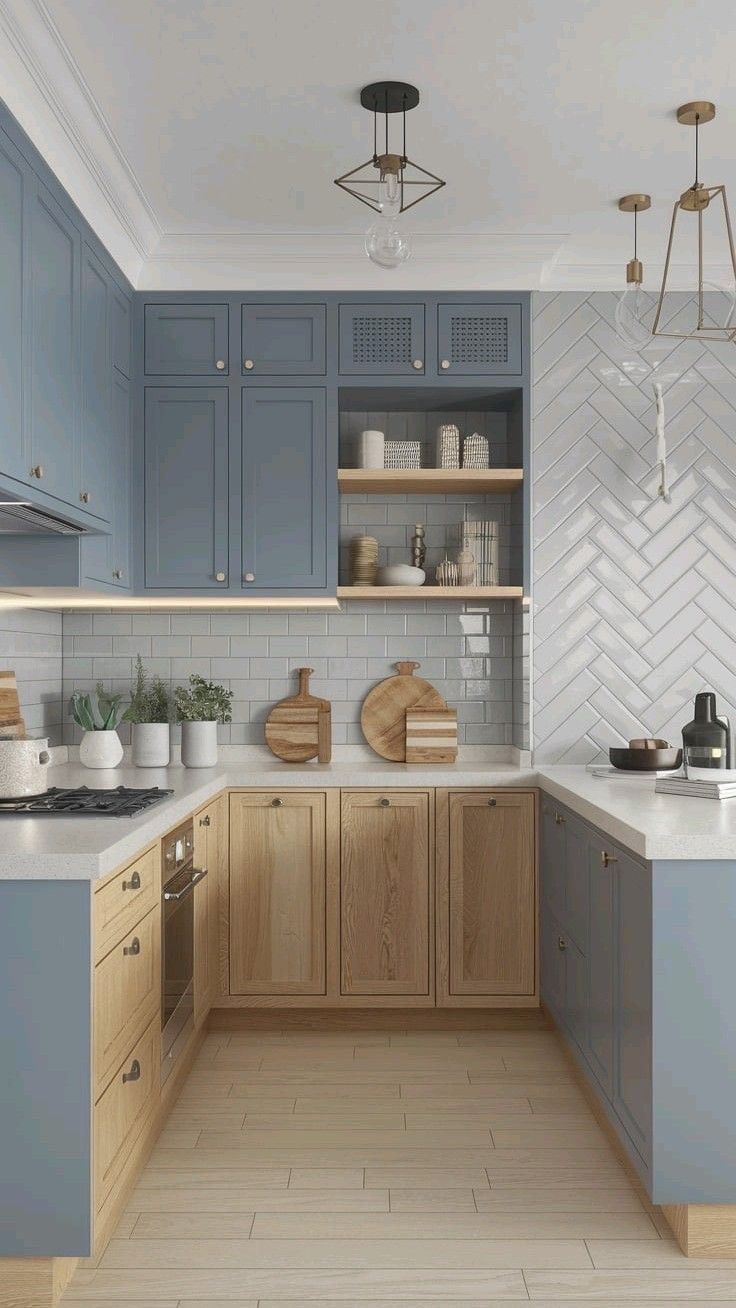 Warna cat dapur yang cerah.