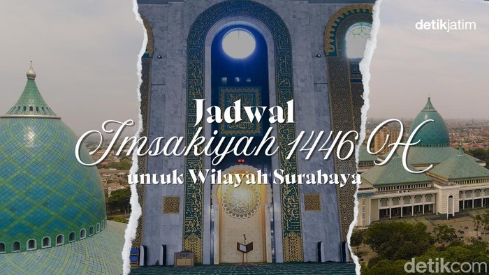 Jadwal imsak Ramadan 1446 Hijriah untuk wilayah Surabaya.