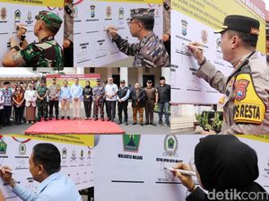 Kapolresta Malang Kota Pimpin Apel Pengamanan Sertijab Walkot-Deklarasi Damai