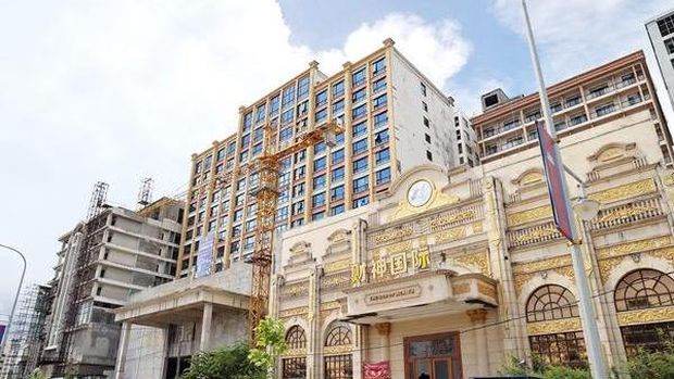 Penampakan gedung kasino di Sihanoukville
