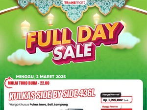 Beli Kulkas Side by Side 436L di Transmart Full Day Sale, Bisa Hemat Rp 2,6 Jutaan