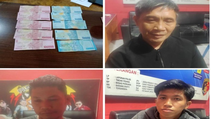 Tiga pelaku yang memeras mantan Bupati Kepahiang saat diamankan polisi