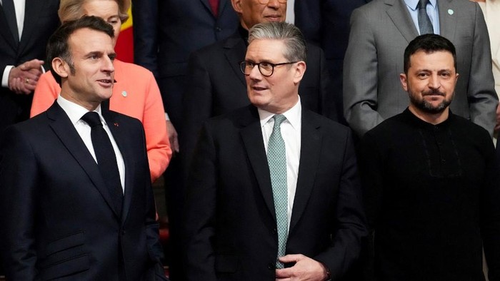 Pertemuan sejumlah pemimpin negara Eropa dengan Zelensky di London (AFP/CHRISTOPHE ENA)