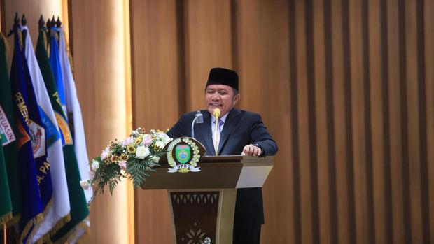 Gubernur Sumsel Herman Deru saat pidato pertama di Rapat Paripurna DPRD Sumsel
