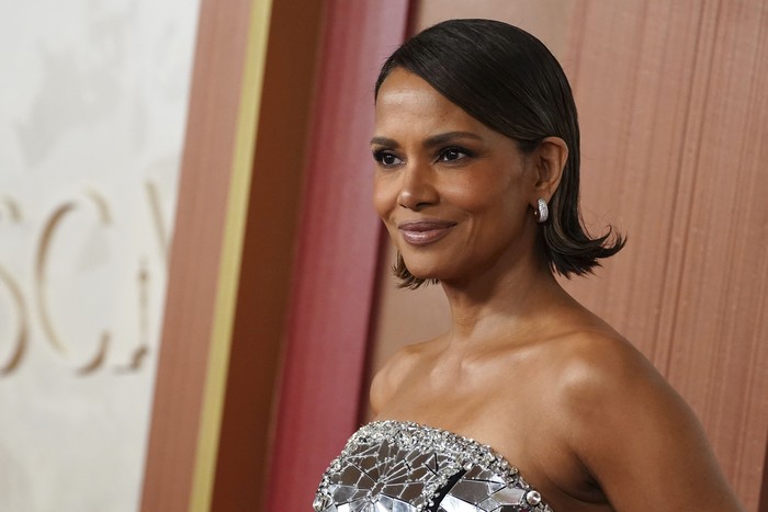 Halle Berry speaks during the Oscars on Sunday, March 2, 2025, at the Dolby Theatre in Los Angeles. (AP Photo/Chris Pizzello)