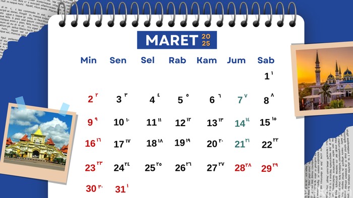 Kalender Hijriah Maret 2025.