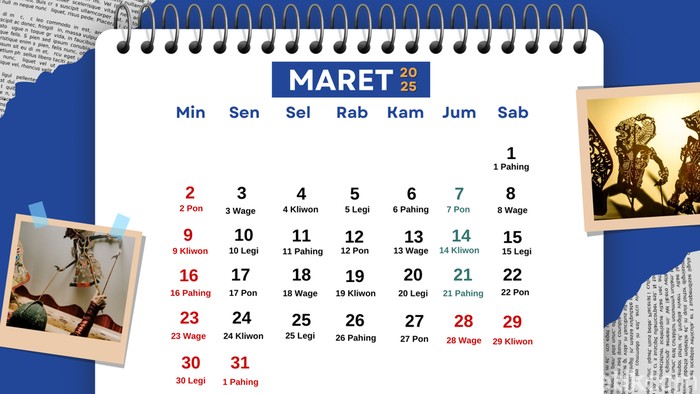 Kalender Jawa Maret 2025.