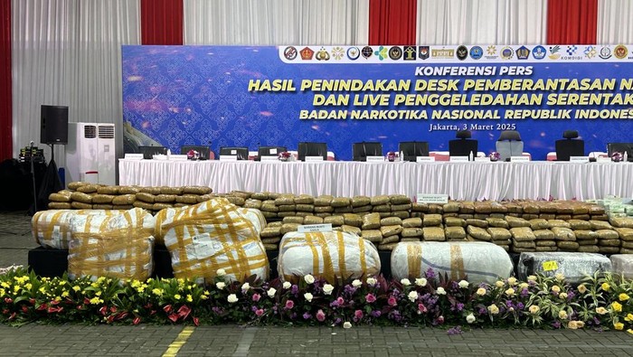 Penampakan barang bukti kasus narkoba yang disita Desk Pemberantasan Narkoba (Kadek/detikcom)