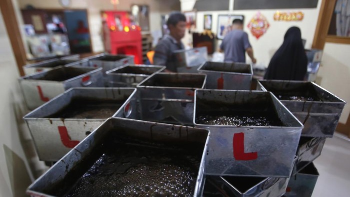 Produksi Cincau Meningkat untuk Kebutuhan Ramadan Pekerja memasak air cincau saat proses produksi cincau di salah satu Industri Kecil Menengah (IKM), Kampung Laksana, Kuta Alam, Banda Aceh, Aceh, Senin (3/3/2025). Menurut pelaku usaha di daerah itu, produksi cincau sejak awal Ramadhan 1446 Hijriah mengalami peningkatan menjadi 500 kotak cincau per hari dibanding Ramadhan tahun 2024 sebanyak 450 kotak cincau per hari, sementara harga penjualan masih normal yaitu Rp25.000 per lempeng. ANTARA FOTO/Ampelsa/YU
