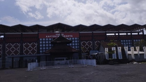 Stadion Kapten I Wayan Dipta, Gianyar, Bali, Sabtu (8/2/2025). Stadion tersebut merupakan kandang Bali United.