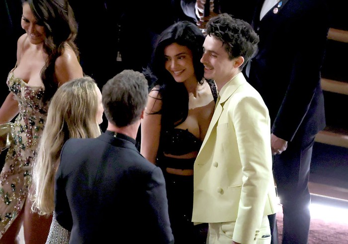 HOLLYWOOD, CALIFORNIA - MARCH 02: (L-R) Timothée Chalamet and Kylie Jenner are seen during the 97th Annual Oscars at Dolby Theatre on March 02, 2025 in Hollywood, California.  (Photo by Kevin Winter/Getty Images)
