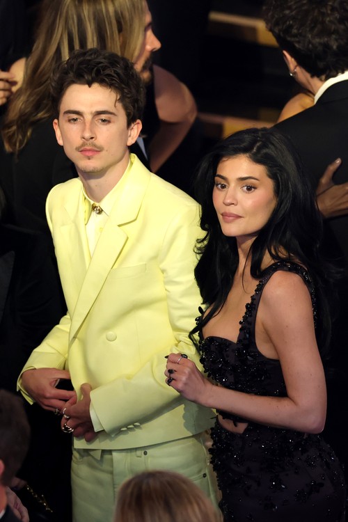 HOLLYWOOD, CALIFORNIA - MARCH 02: (L-R) Timothée Chalamet and Kylie Jenner are seen during the 97th Annual Oscars at Dolby Theatre on March 02, 2025 in Hollywood, California.  (Photo by Kevin Winter/Getty Images)