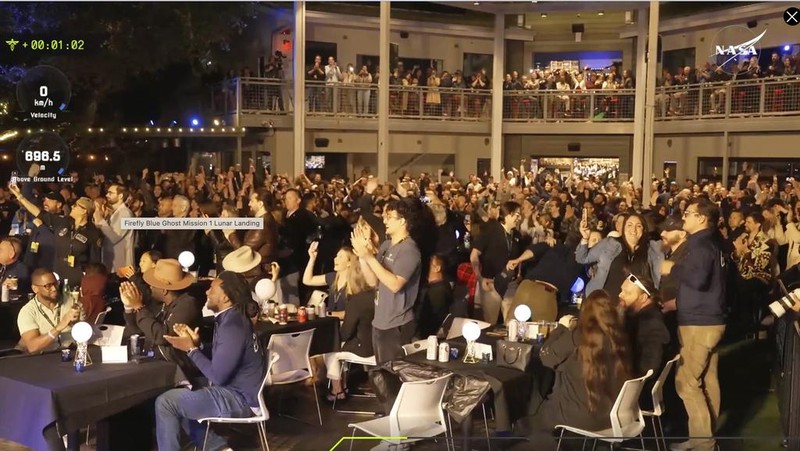 Private lunar lander Blue Ghost after touching down on the moon with a special delivery for NASA Sunday, March 2, 2025. (NASA/Firefly Aerospace via AP)