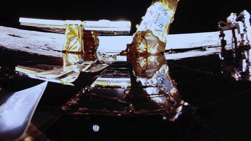 Private lunar lander Blue Ghost after touching down on the moon with a special delivery for NASA Sunday, March 2, 2025. (NASA/Firefly Aerospace via AP)