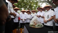 Dalam tradisi methel, Zulhas bersama pejabat lainnya berdoa bersama para petani gabah. Kemudian dilakukan prosesi tumpengan. Setelah itu, Zulhas memimpin panen raya.