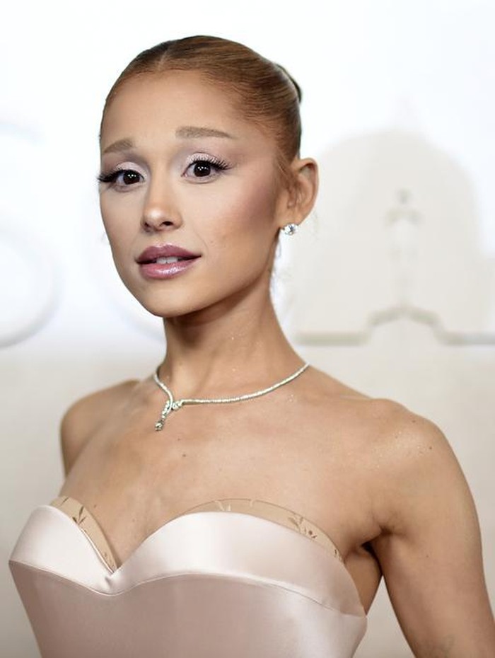 Ariana Grande arrives at the Oscars on Sunday, March 2, 2025, at the Dolby Theatre in Los Angeles. (Photo by Richard Shotwell/Invision/AP)