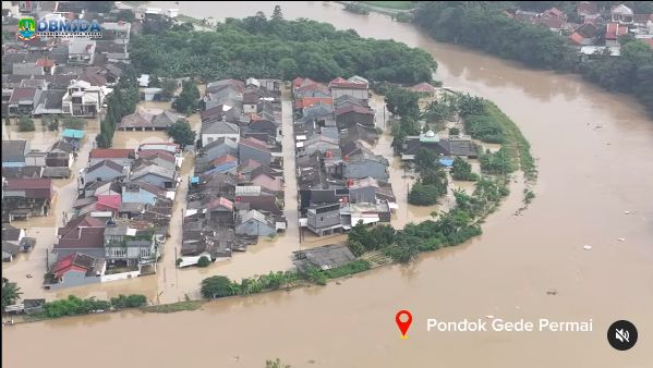 Banjir Pondok Gede Permai Bekasi, 4 Maret 2025. (Dinas BMSDA Kota Bekasi)