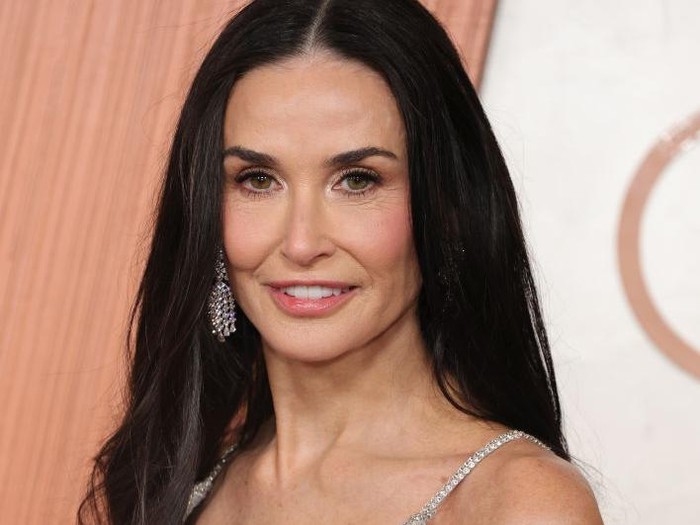 Demi Moore arrives at the Vanity Fair Oscar Party on Sunday, March 2, 2025, at the Wallis Annenberg Center for the Performing Arts in Beverly Hills, Calif. (Photo by Evan Agostini/Invision/AP)