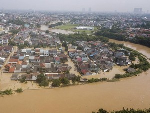 Penampakan Banjir Kota Bekasi Dilihat dari Udara