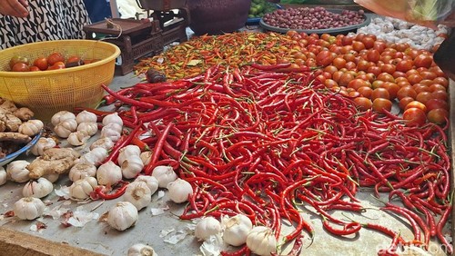 Harga cabai di pasar tradisional di Mataram menembus Rp 210 ribu per kilogram.