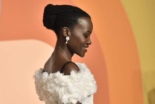 Lupita Nyongo arrives at the Vanity Fair Oscar Party on Sunday, March 2, 2025, at the Wallis Annenberg Center for the Performing Arts in Beverly Hills, Calif. (Photo by Evan Agostini/Invision/AP)