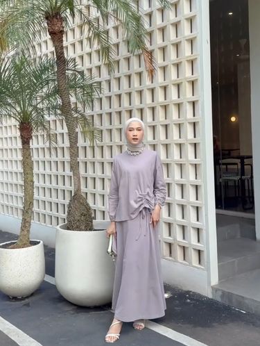 Rekomendasi baju one set untuk bukber dari Callanda Hijab