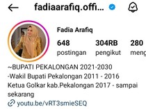 Heboh Akun Bupati Pekalongan Fadia Arafiq Maki-maki Netizen di Instagram