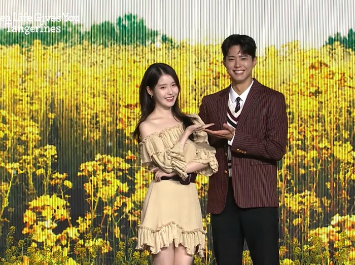 IU dan Park Bo Gum pemeran When Life Gives You Tangerines.