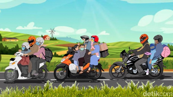Mudik Idul Fitri naik motor