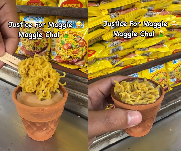 Nyeleneh! Kreasi Teh Topping Mie Instan Ini Panen Hujatan