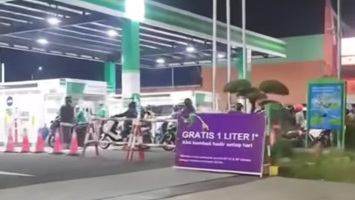 Tangkapan layar antrean BBM di SPBU BP di Kota Malang