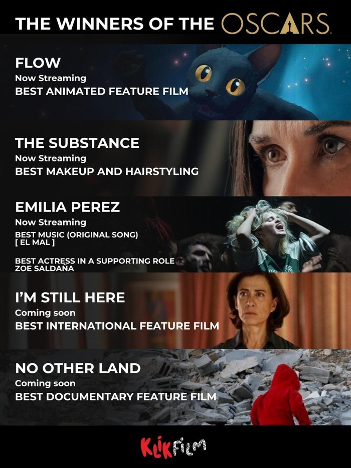 5 Film Oscar tayang di KlikFilm