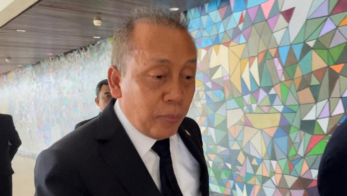 Wakil Ketua DPR Saan Mustopa di kompleks parlemen, Senayan, Jakarta Pusat, Kamis (6/3/2025).