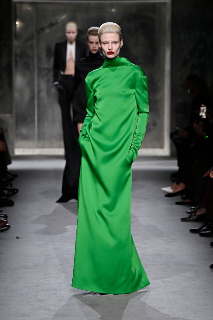 PARIS, FRANCE - MARCH 05: A model walks the runway during the Tom Ford Womenswear Fall/Winter 2025-2026 show as part of Paris Fashion Week on March 05, 2025 in Paris, France.  (Photo by Kristy Sparow/Getty Images for TOM FORD)