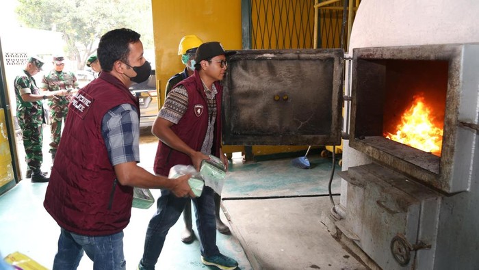 Bareskrim Polri memusnahkan 120 kg sabu barang bukti kasus narkoba