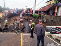 Jembatan Cidadap Amblas 4 Meter, Akses Palabuhanratu - Kiara Dua Terputus