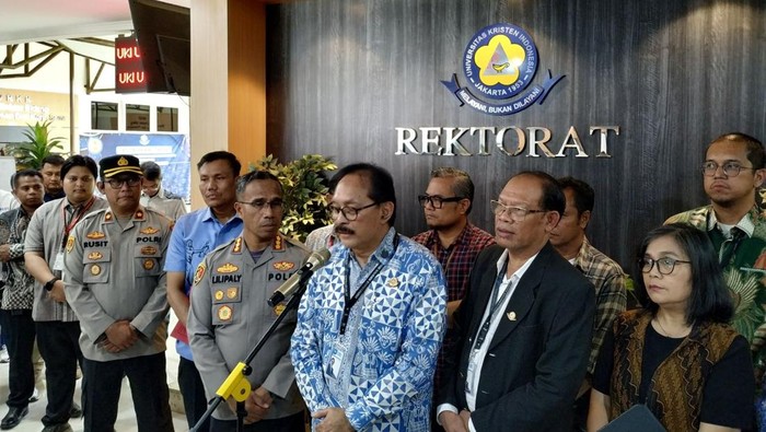Jumpa pers kasus mahasiswa UKI tewas