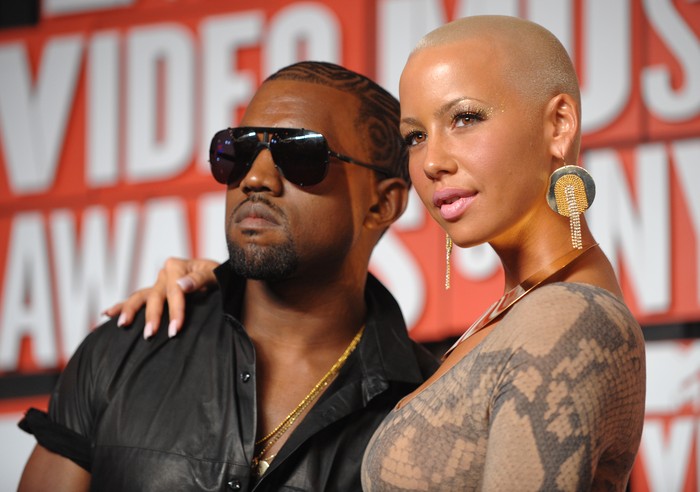 Amber Rose and Kanye West arrive at the 9th Annual BET Awards on Sunday, June 28, 2009, in Los Angeles. (AP Photo/Dan Steinberg)