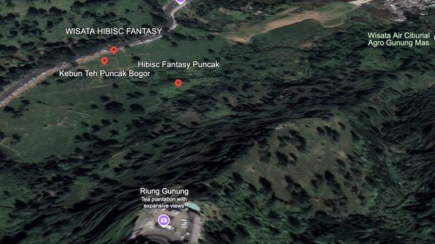 Kawasan Hibisc Fantasy Puncak Bogor tahun 2020. (Dok. Google Earth)