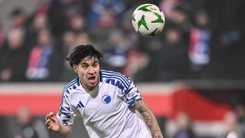 20 February 2025, Baden-Württemberg, Heidenheim: Soccer: UEFA Europa Conference League, 1. FC Heidenheim - FC Copenhagen, knockout round, intermediate round, second leg, Voith-Arena. Copenhagens Kevin Diks in action. Photo: Harry Langer/dpa (Photo by Harry Langer/picture alliance via Getty Images)