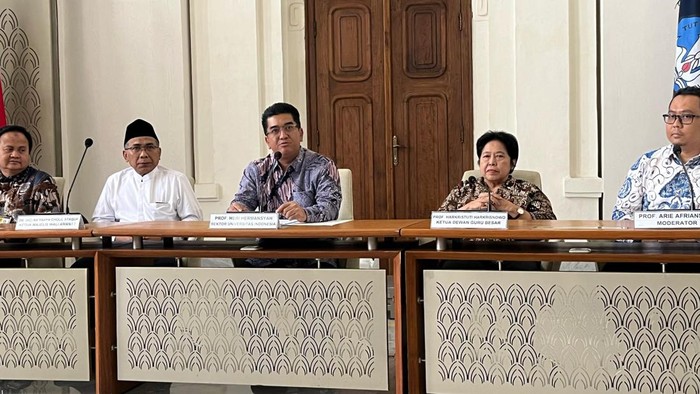 Konferensi pers di kampus UI Salemba soal Bahlil (Rumondang/detikcom)