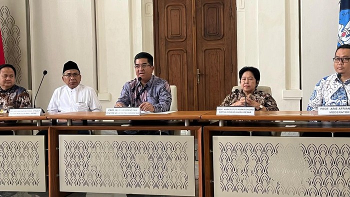 Konferensi pers di kampus UI Salemba soal Bahlil (Rumondang/detikcom)