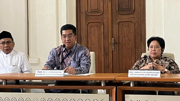 Konferensi pers di kampus UI Salemba soal Bahlil (Rumondang/detikcom)