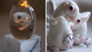 Mungkin ini menggambarkan makhluk alien yang sedang menggendong anaknya, seperti hewan kangguru. Foto: Boredpanda