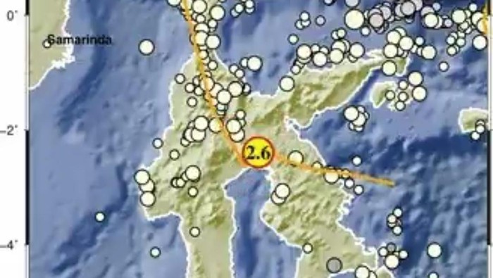 Gempa magnitudo (M) 2,6 terjadi di Kabupaten Luwu Timur, Sulawesi Selatan (Sulsel) pagi ini.