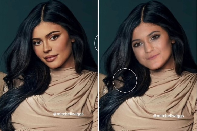 Dokter Douglas percaya bahwa para saudari telah menjalani filler bibir, implan dagu, bahkan operasi hidung. Sementara untuk Kylie, banyak yang sudah tahu bahwa bibirnya dulu sangat tipis. Foto: Dok. TikTok @mitchellwiggs